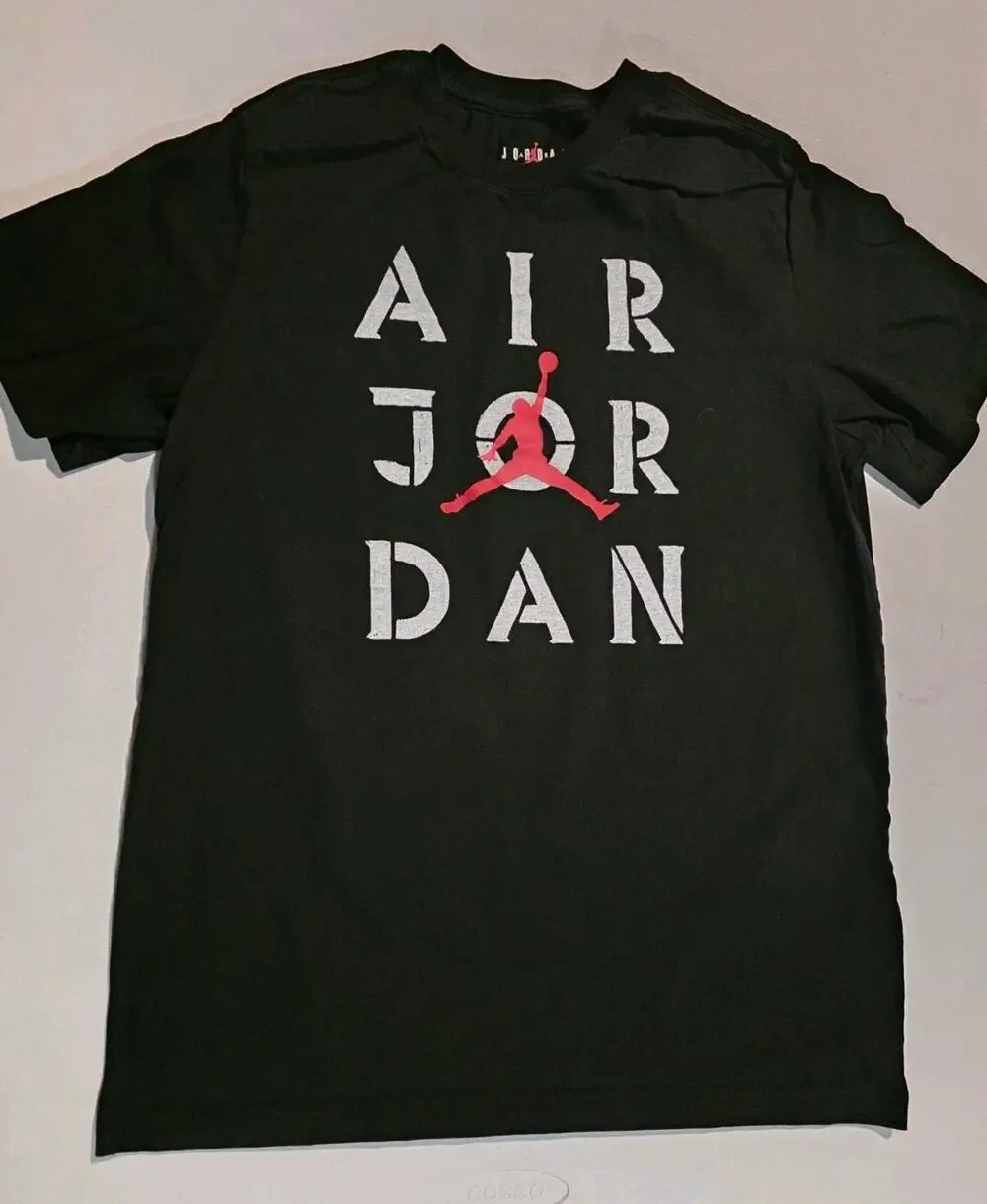 Jordan Air Jumpman Box 23 Logo Black Red T Shirt Size L